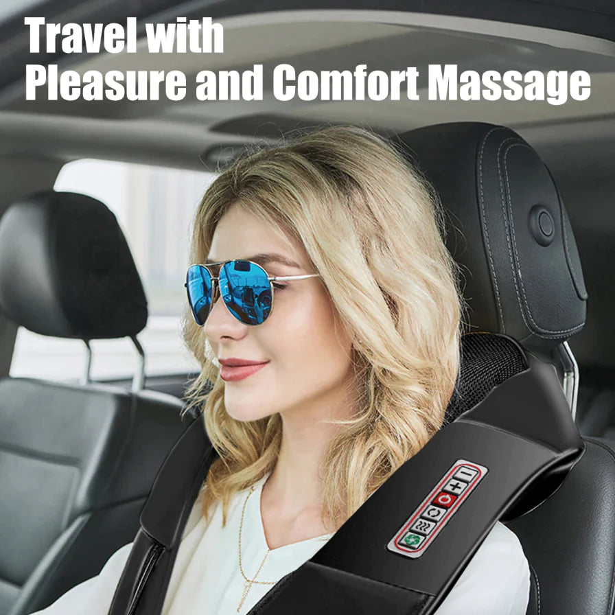 NovaRelief Back Neck and Shoulder Massager with Heat Deep Tissue 3D Kneading Pillow
